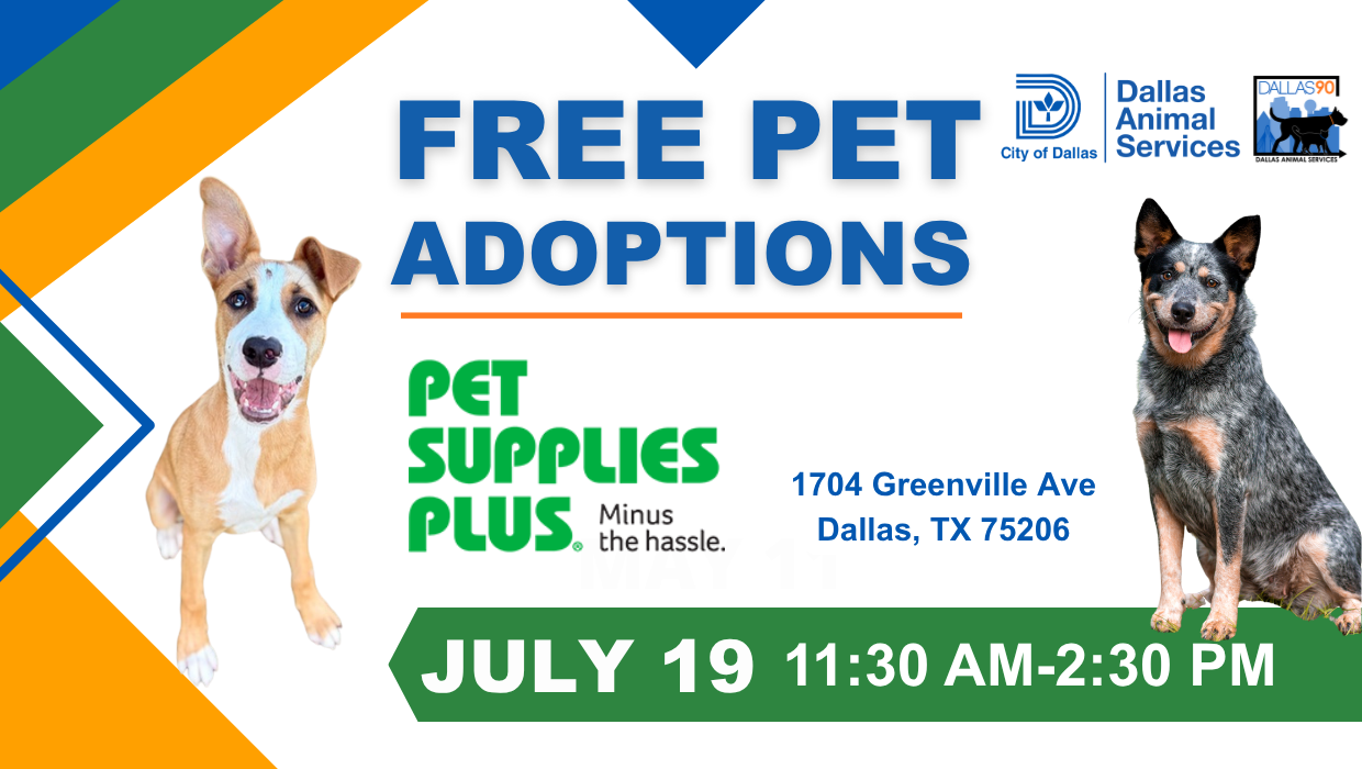 Come out to adopt your new best friend with free adoptions at Pet Supplies Plus Greenville.