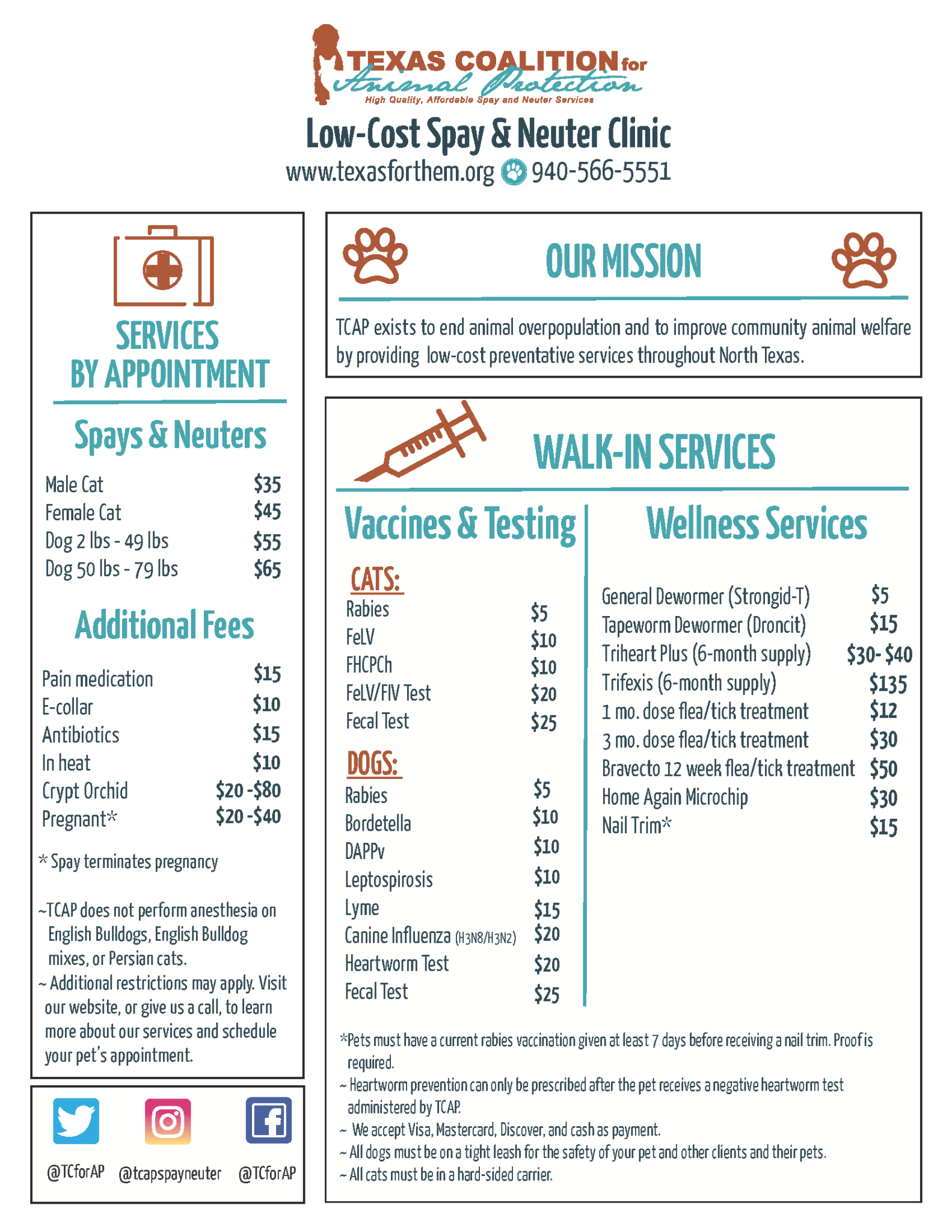 LowCost Pet Wellness Clinic TCAP Be Dallas 90